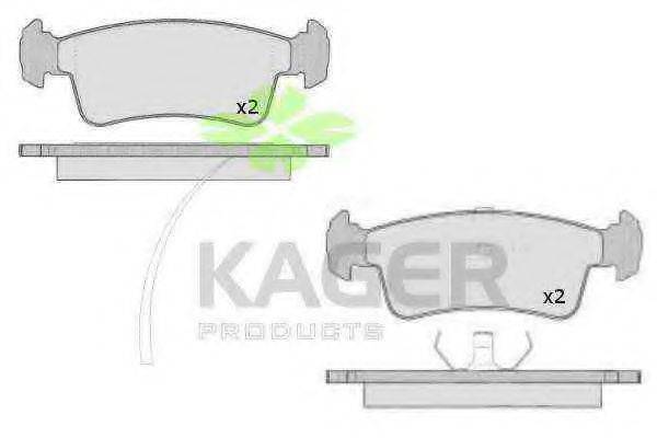 KAGER 21336 Комплект гальмівних колодок, дискове гальмо