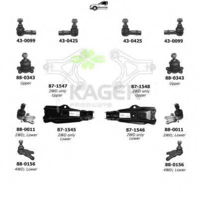 KAGER 800711 Підвіска колеса