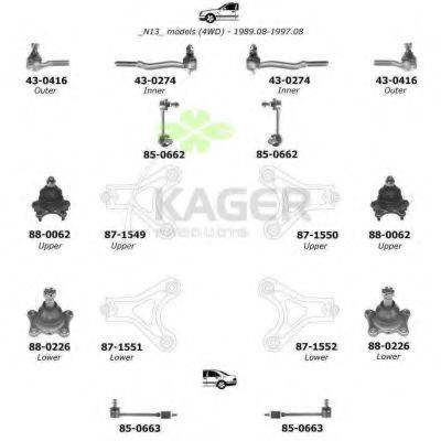 KAGER 800977 Підвіска колеса