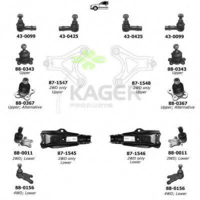 KAGER 801173 Підвіска колеса