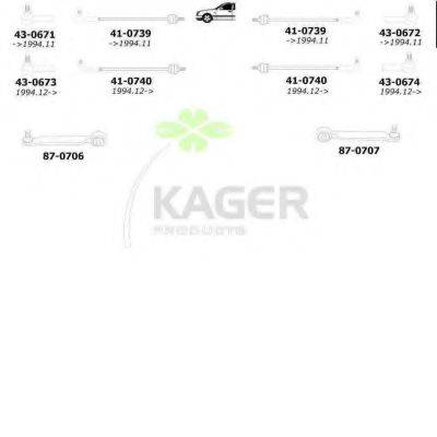 KAGER 801304 Підвіска колеса