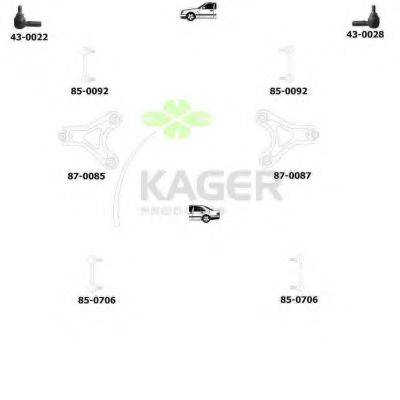 KAGER 801305 Підвіска колеса
