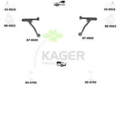 KAGER 801306 Підвіска колеса