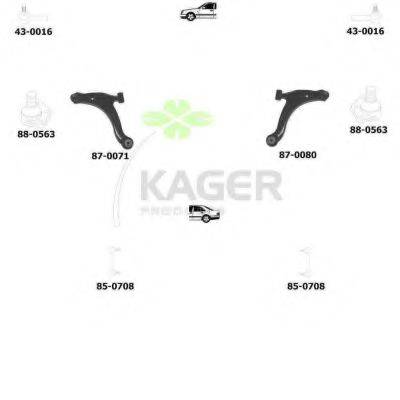KAGER 801307 Підвіска колеса