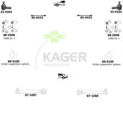 KAGER 801356 Підвіска колеса