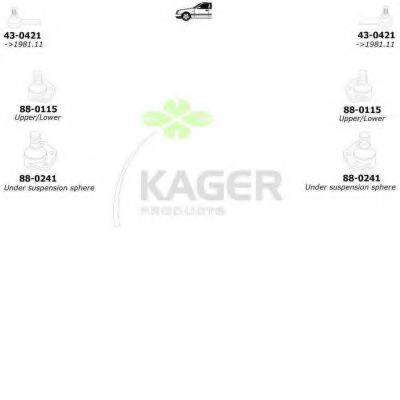 KAGER 801357 Підвіска колеса