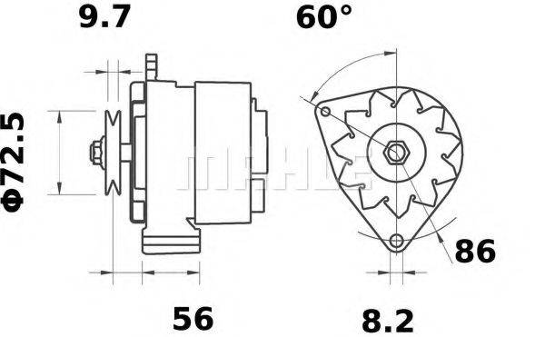 MAHLE ORIGINAL MG628 Генератор