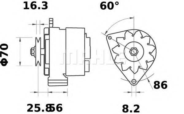MAHLE ORIGINAL MG620 Генератор