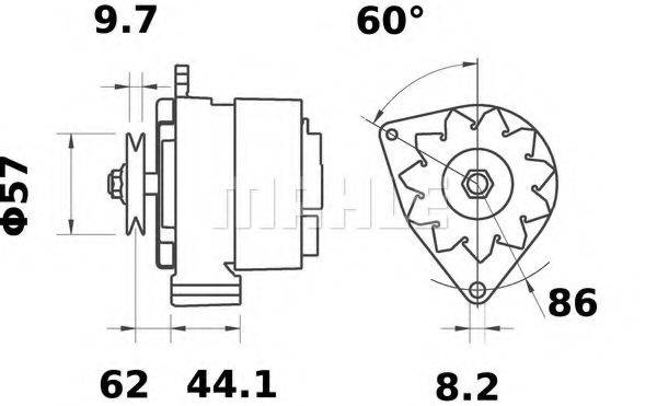 MAHLE ORIGINAL MG603 Генератор