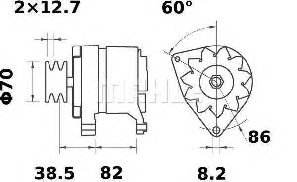 MAHLE ORIGINAL MG579 Генератор