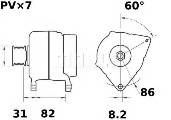 MAHLE ORIGINAL IA1134 Генератор
