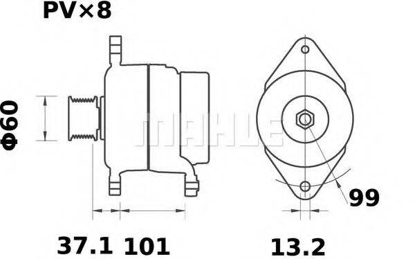 MAHLE ORIGINAL IA1196 Генератор