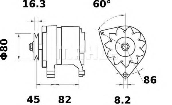 MAHLE ORIGINAL MG424 Генератор