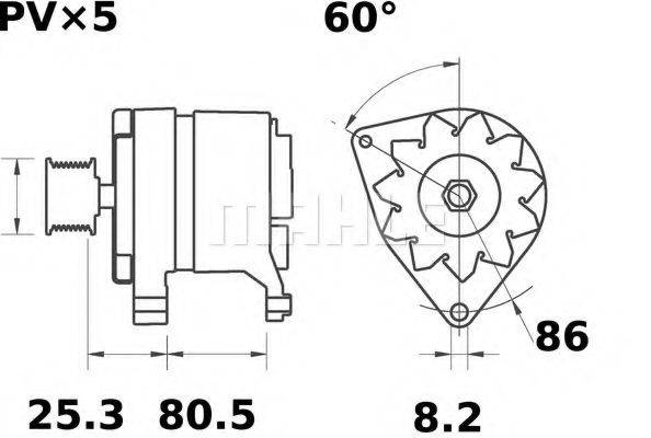 MAHLE ORIGINAL MG415 Генератор