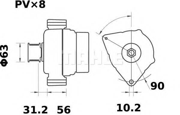 MAHLE ORIGINAL IA1403 Генератор