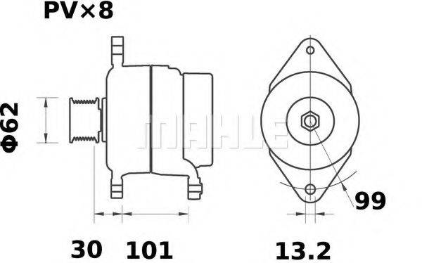 MAHLE ORIGINAL MG267 Генератор