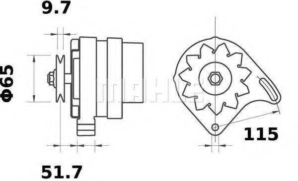 MAHLE ORIGINAL MG204 Генератор