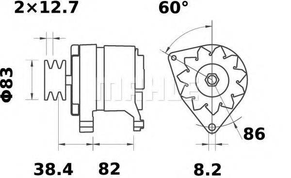 MAHLE ORIGINAL MG133 Генератор