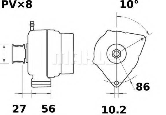 MAHLE ORIGINAL MG108 Генератор