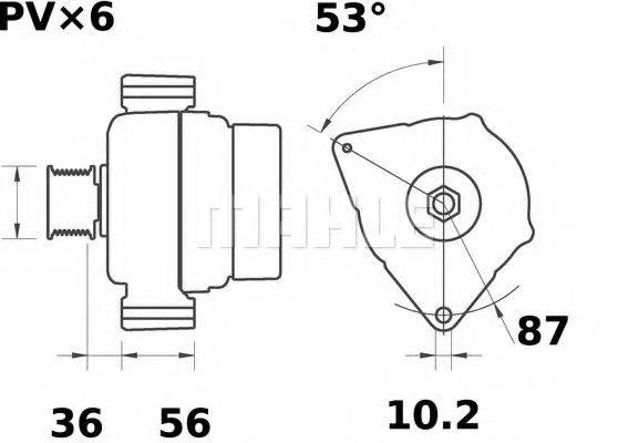 MAHLE ORIGINAL IA1040 Генератор