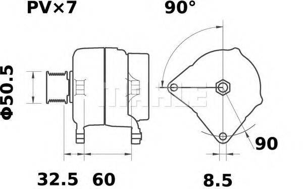 MAHLE ORIGINAL IA1437 Генератор