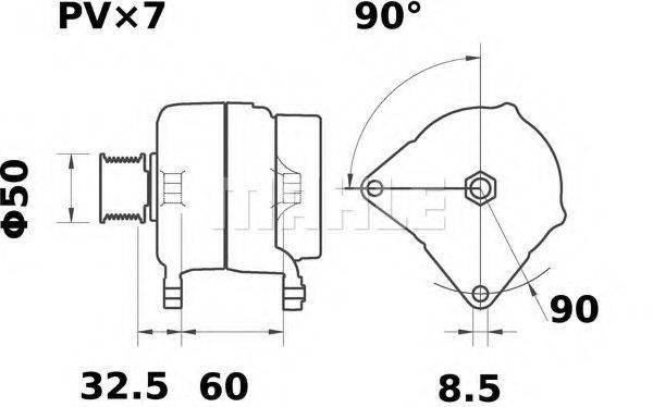 MAHLE ORIGINAL IA1436 Генератор