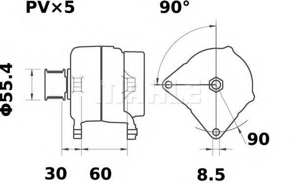 MAHLE ORIGINAL IA1246 Генератор