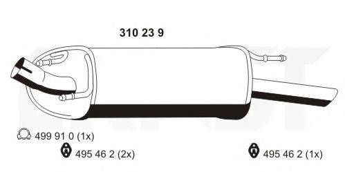 FORD 1138574 Глушник вихлопних газів кінцевий