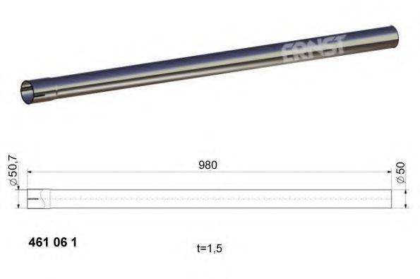 ERNST 461061 Труба вихлопного газу, універсальна