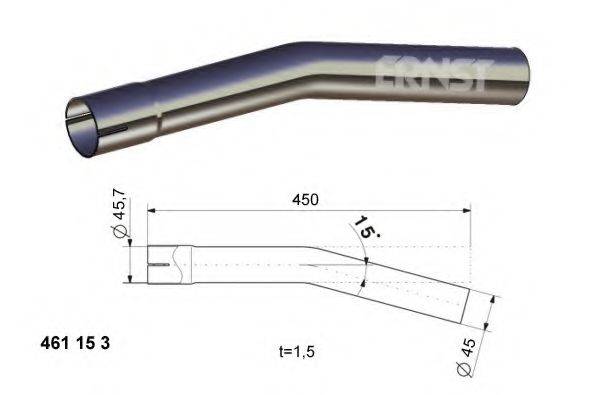 ERNST 461153 Труба вихлопного газу, універсальна