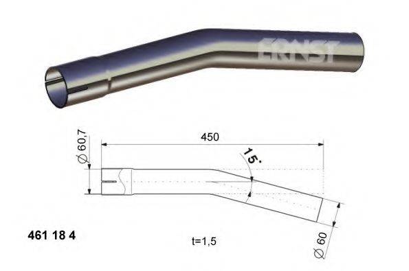 ERNST 461184 Труба вихлопного газу, універсальна