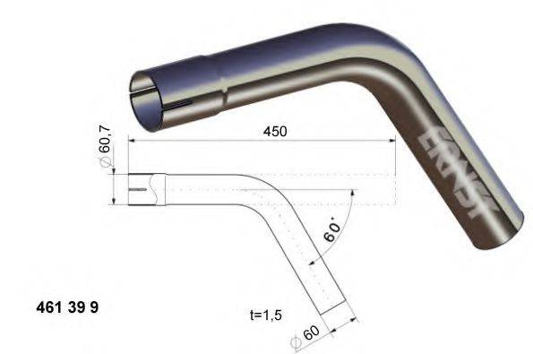 ERNST 461399 Труба вихлопного газу, універсальна