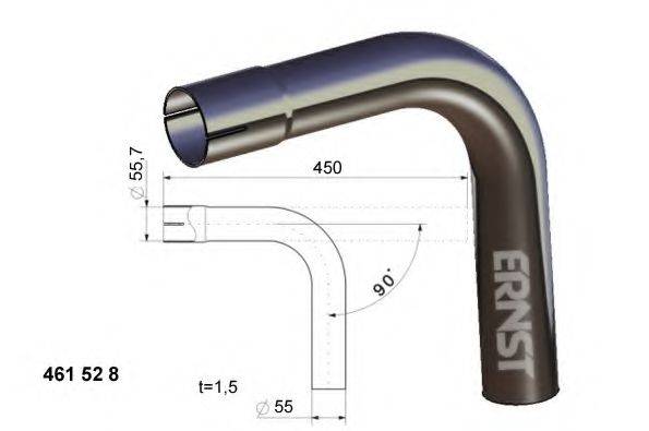 ERNST 461528 Труба вихлопного газу, універсальна