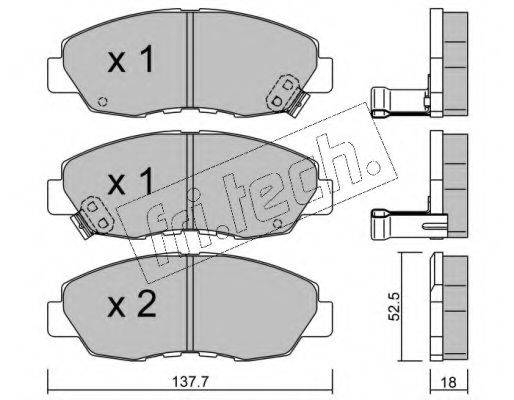 FRI.TECH. 21497 Комплект гальмівних колодок, дискове гальмо