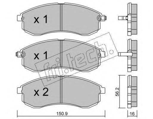 FRI.TECH. 23880 Комплект гальмівних колодок, дискове гальмо