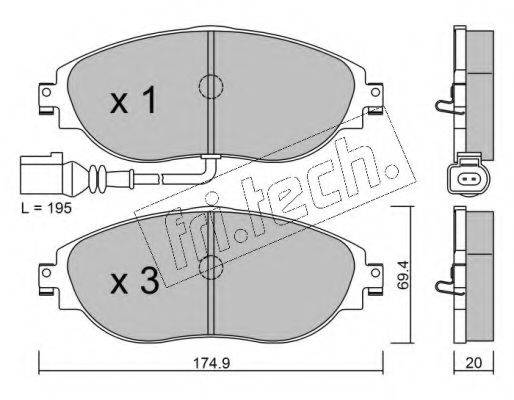 FRI.TECH. 24738 Комплект гальмівних колодок, дискове гальмо