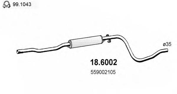 ASSO 186002 Середній глушник вихлопних газів