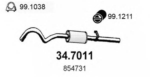 OPEL 854731 Глушник вихлопних газів кінцевий