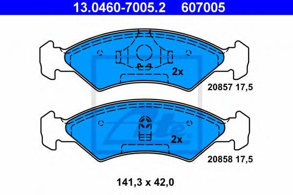 PEX 7008 Комплект гальмівних колодок, дискове гальмо