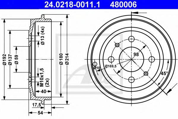 FORD 9S511113BA Гальмівний барабан