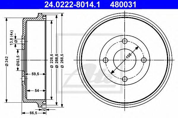 FORD 1027371 Гальмівний барабан