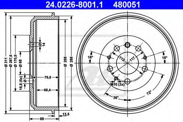 RAYBESTOS 9553 Гальмівний барабан