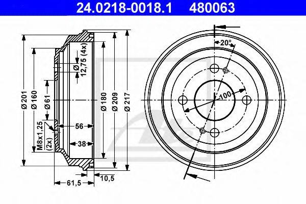 OMC 100356 Гальмівний барабан