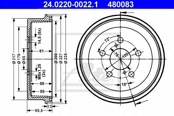 CIFAM 700-122 Гальмівний барабан
