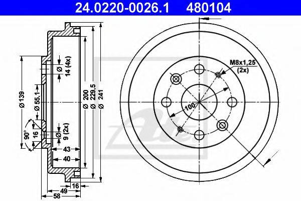 MAZDA D102 26 251 Гальмівний барабан