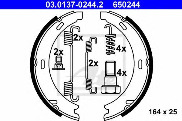 PEX 6.115 Комплект гальмівних колодок, стоянкова гальмівна система