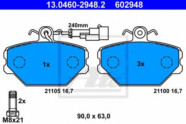PEX 7.108 Комплект гальмівних колодок, дискове гальмо