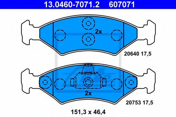 PEX 7.044 Комплект гальмівних колодок, дискове гальмо