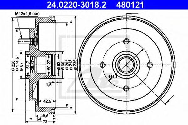 CIFAM 700-327 Гальмівний барабан