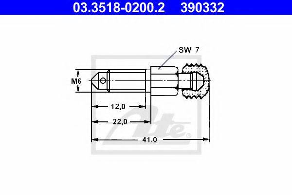 ATE 390332 Болт повітряного клапана / вентиль